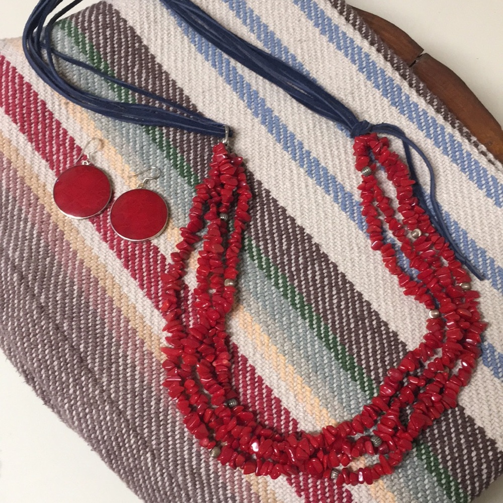 Red dyed howlite nuggets